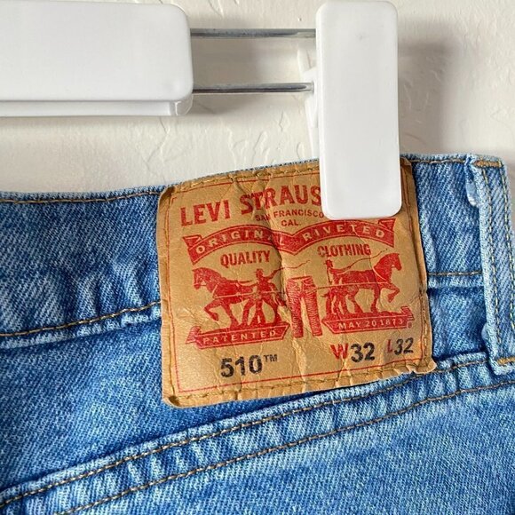 Mens Levis 510 Distressed Knee Stonewashed Skinny Jeans - Sz 32 x 32 - Picture 6 of 11